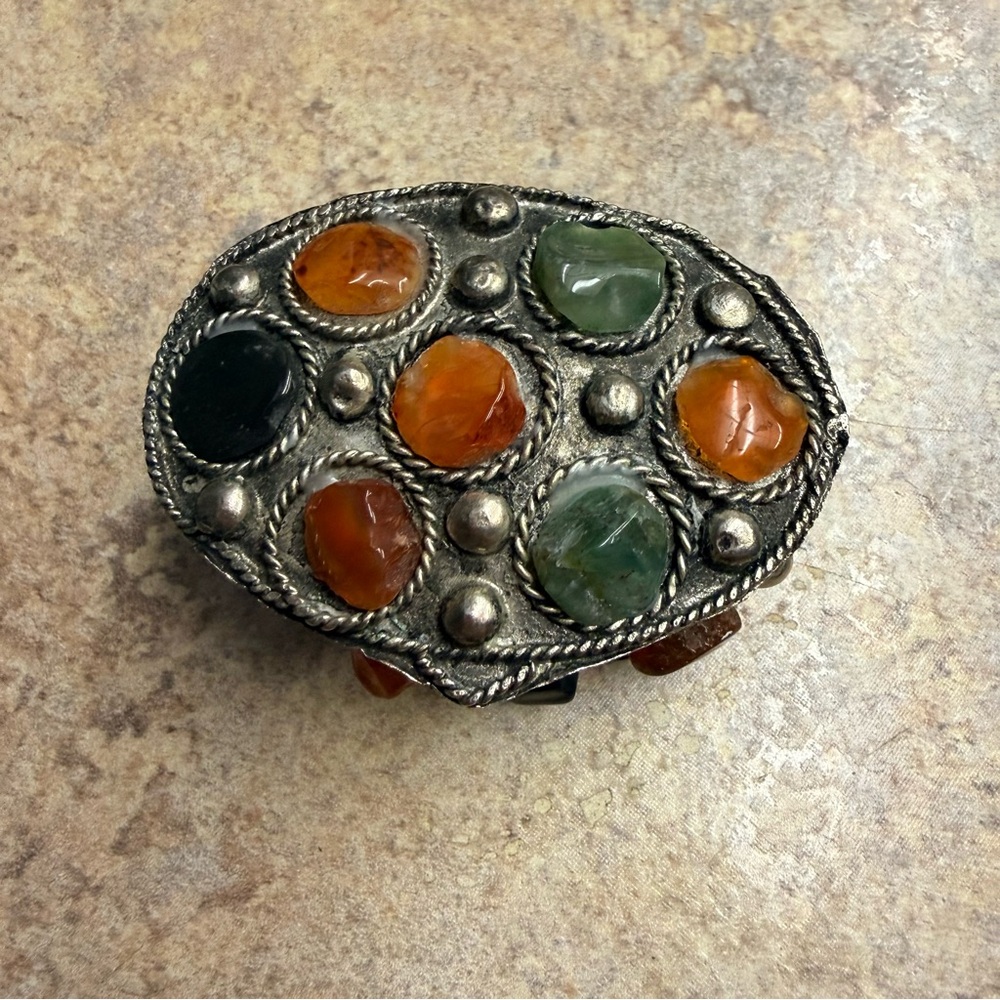 Vintage Moroccan Moorish Sajai gemstone box